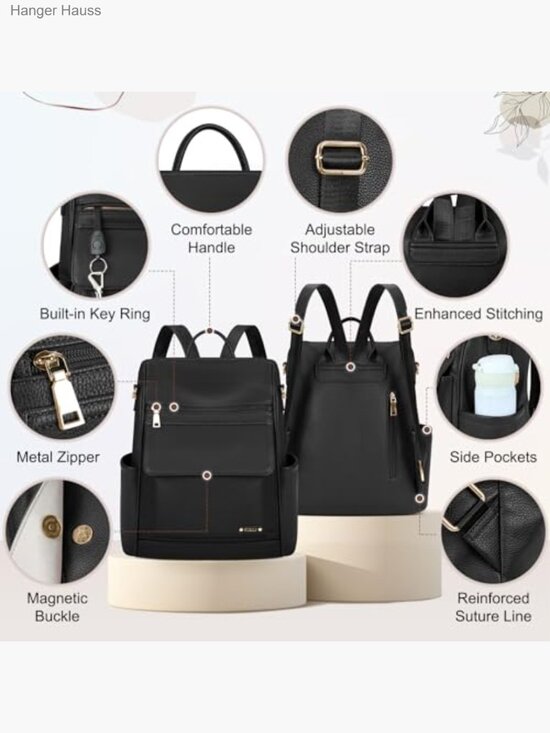 Leather Anti-Theft Mini Backpack Purse Convertible Travel Bag